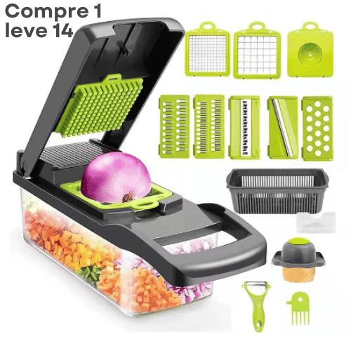 Cortador e Fatiador Multifunções - Mais de 15 utilidades - Lâmina de aço Inox