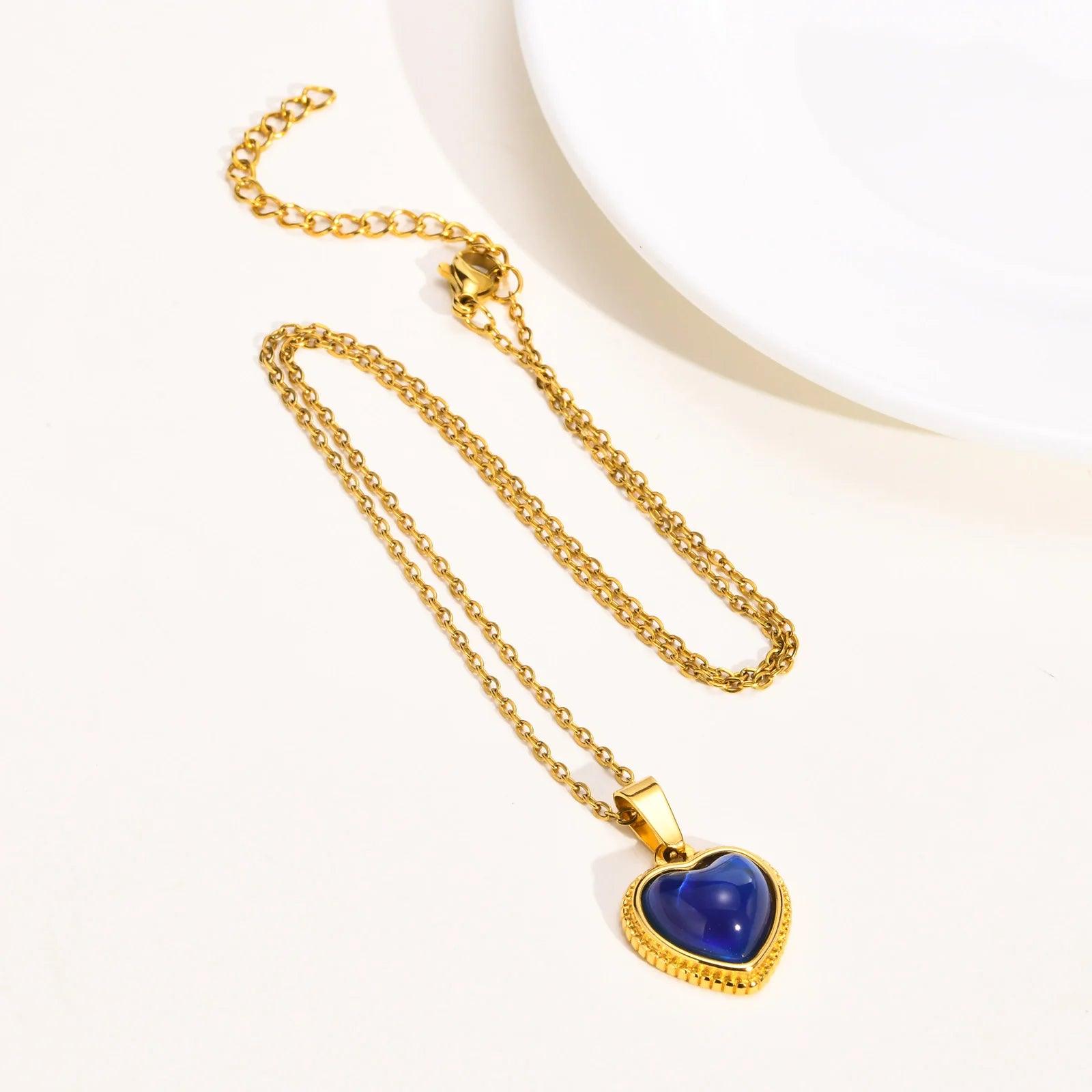 Colar pedra do humor - Retrô - Corrente lisa - Folheado