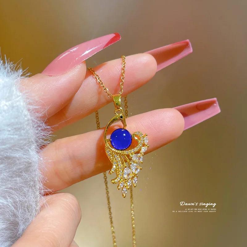 Colar pedra do humor - Luxuoso - Cravejado de Zircônias - Banhado a ouro 18k