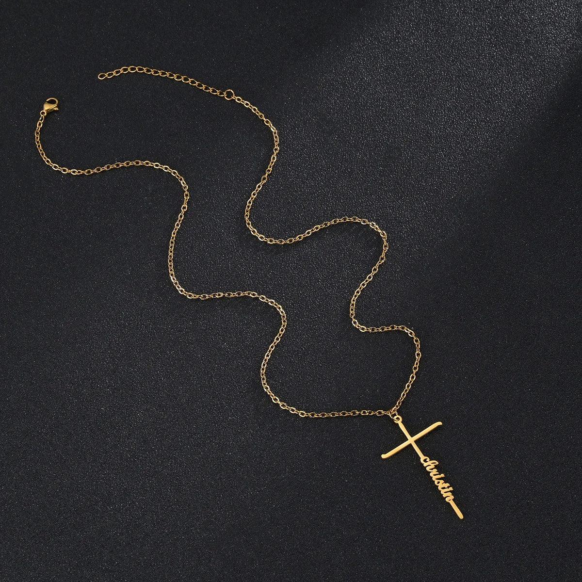 Colar Personalizável - Cruz de Cristo - Banhado a ouro 18k