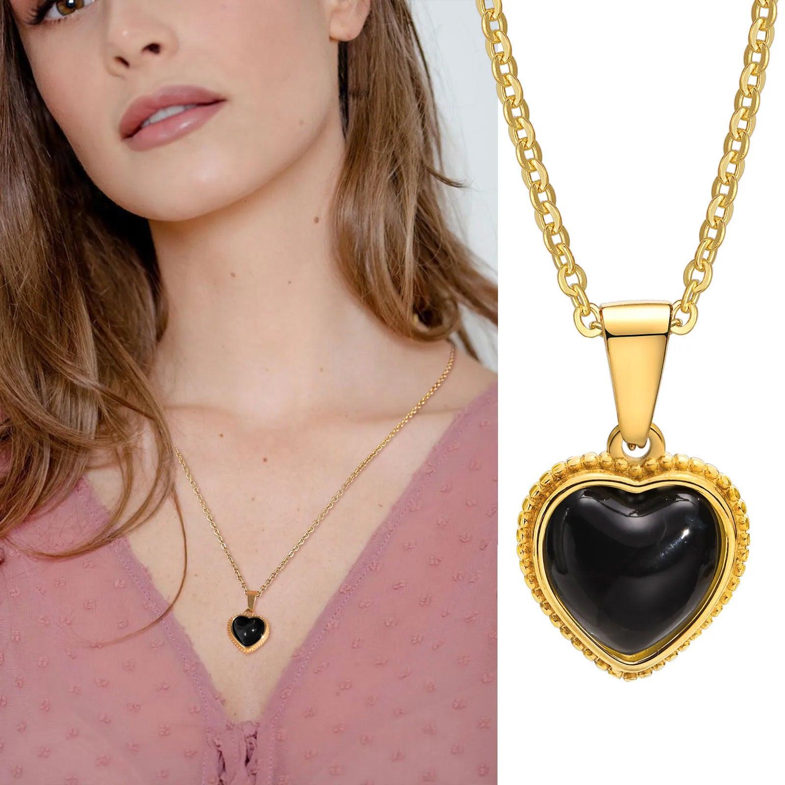 Colar pedra do humor - Retrô - Corrente lisa - Folheado