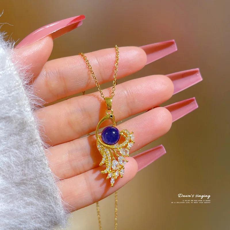 Colar pedra do humor - Luxuoso - Cravejado de Zircônias - Banhado a ouro 18k