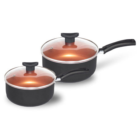 Jogo De Panelas Antiaderente - 10 Pçs - Tampa de Vidro Temperado