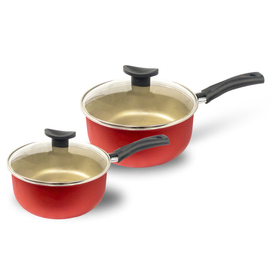 Jogo De Panelas Antiaderente - 10 Pçs - Tampa de Vidro Temperado