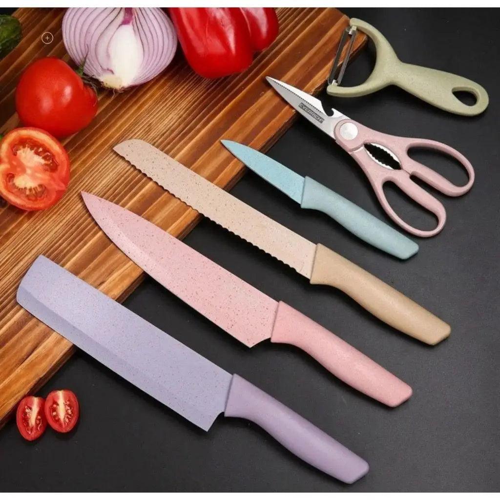 Kit de Facas Churrasco Profissional Antiaderente 6 Peças