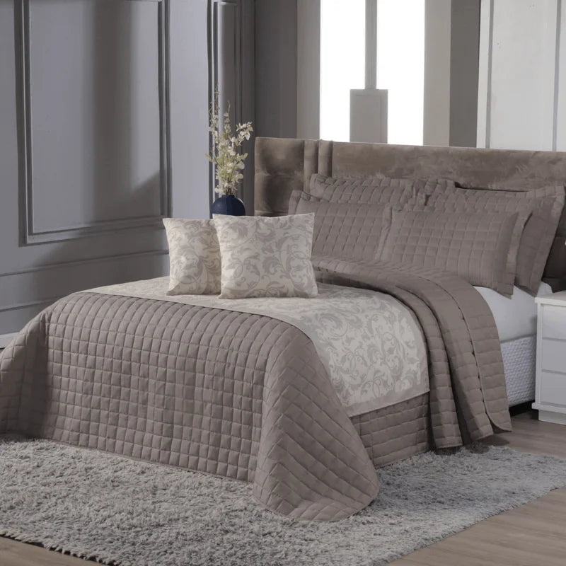 Cobre Leito - Solteiro - 400 Fios - Com PESEIRA em Veludo - 5 Peças