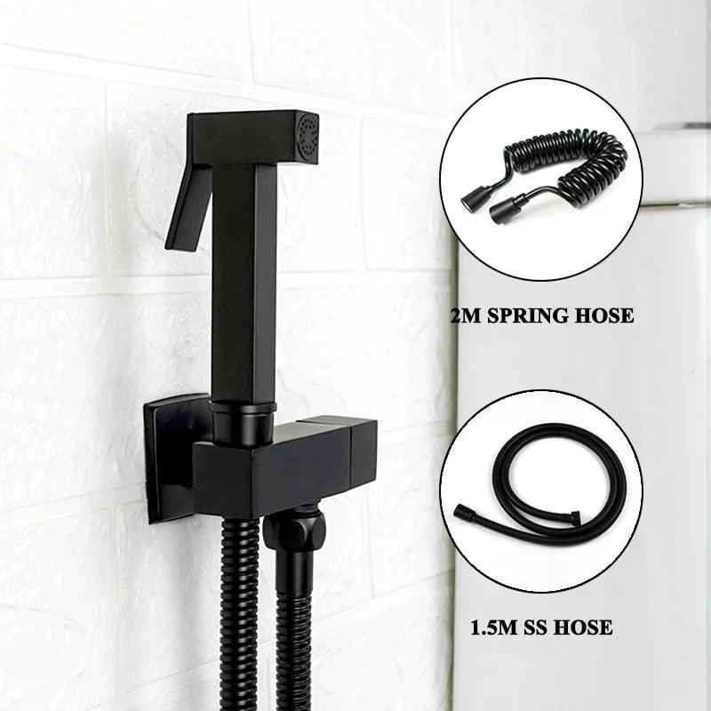 Pulverizador De Banheiro - Portátil Preto - Aço Maciço