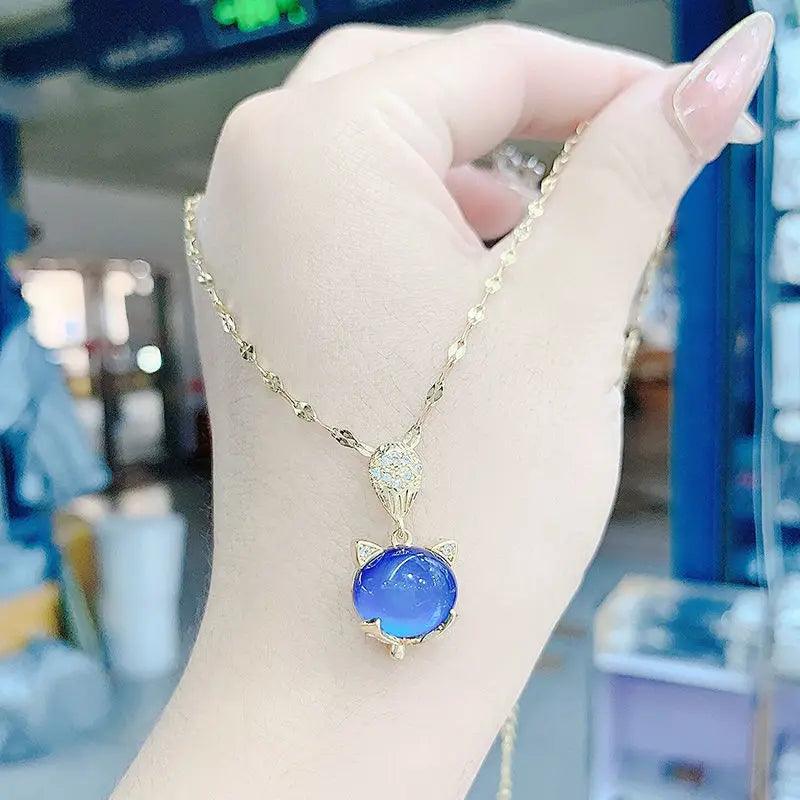 Colar pedra do humor - Raposa - Banhado a ouro 18k