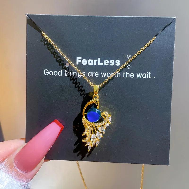 Colar pedra do humor - Luxuoso - Cravejado de Zircônias - Banhado a ouro 18k