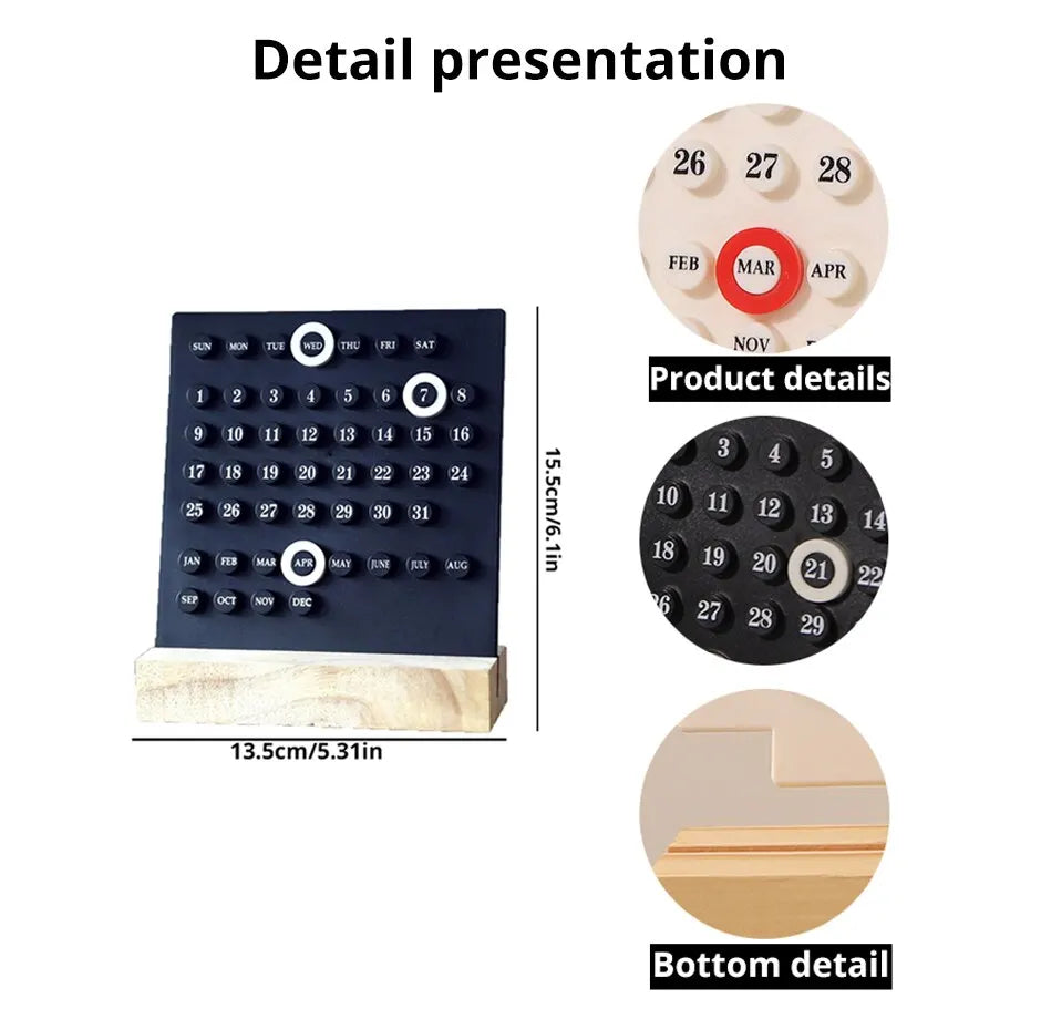 Calendário Manual - Para Escritório - Acrílico