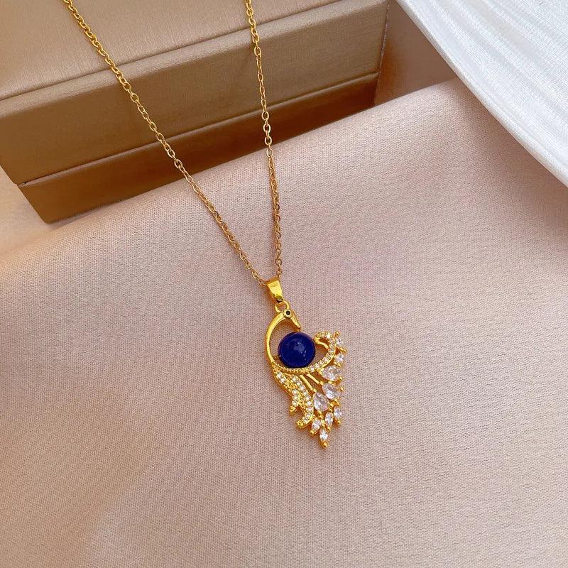 Colar pedra do humor - Luxuoso - Cravejado de Zircônias - Banhado a ouro 18k