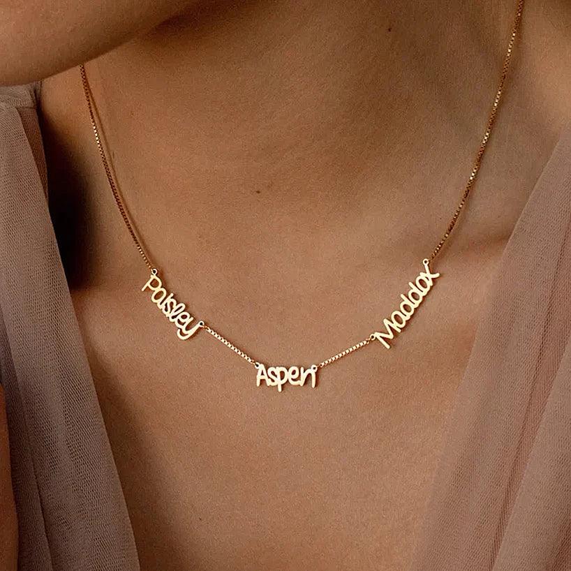 Colar personalizável - Até 4 nomes - Modelo Exlusive Premium - Banho a Ouro 24k
