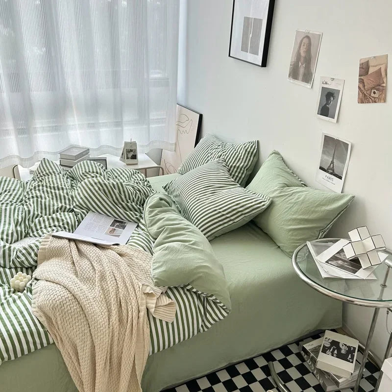 Cobre Leite - Com Edredom - Algodão 1.000 Fios - 4 peças