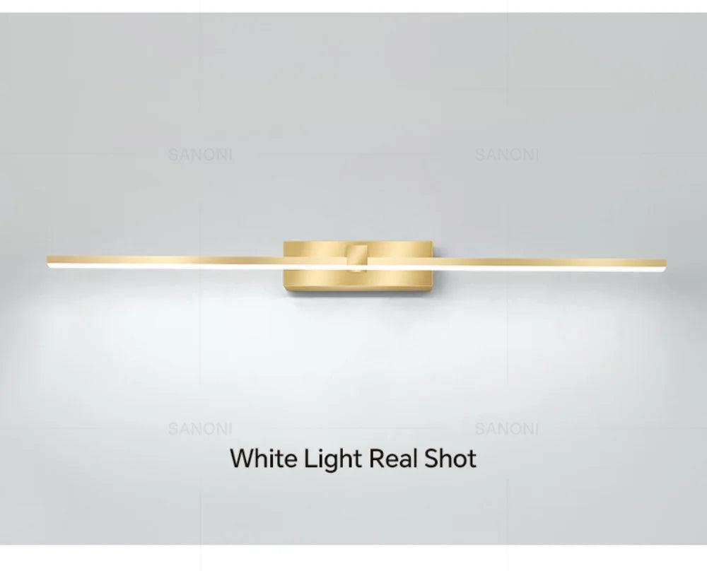 Lâmpada de Parede LED  - Moderna para Banheiro - Lâmpada Espelho Dourado - Aplique para Quarto - Sala de estar