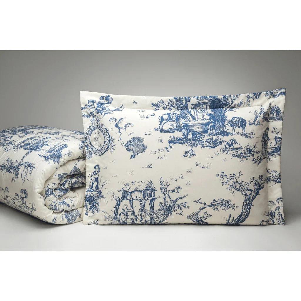 Edredom Rainha - Kit 7 Peças - Conjunto Tipo Porcelana -  Algodão 1000 fios