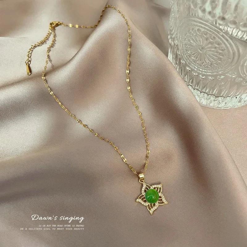 Colar pedra do humor - Girassol - Banhado a ouro 18k