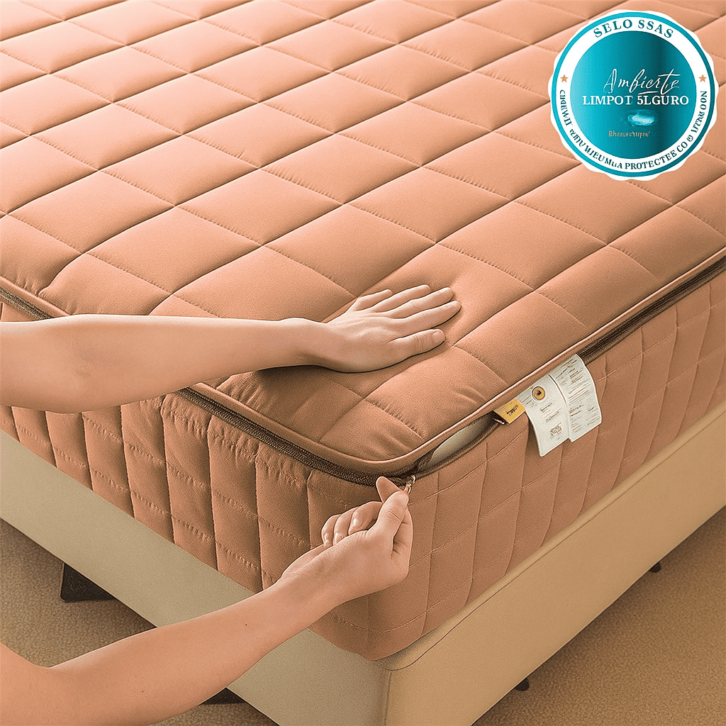 COMPRE 1 LEVE 2 - Capa Protetora de Colchão com Zíper - Modelo Premium - Impermeável - Algodão 1000 Fios - Brinde na Compra