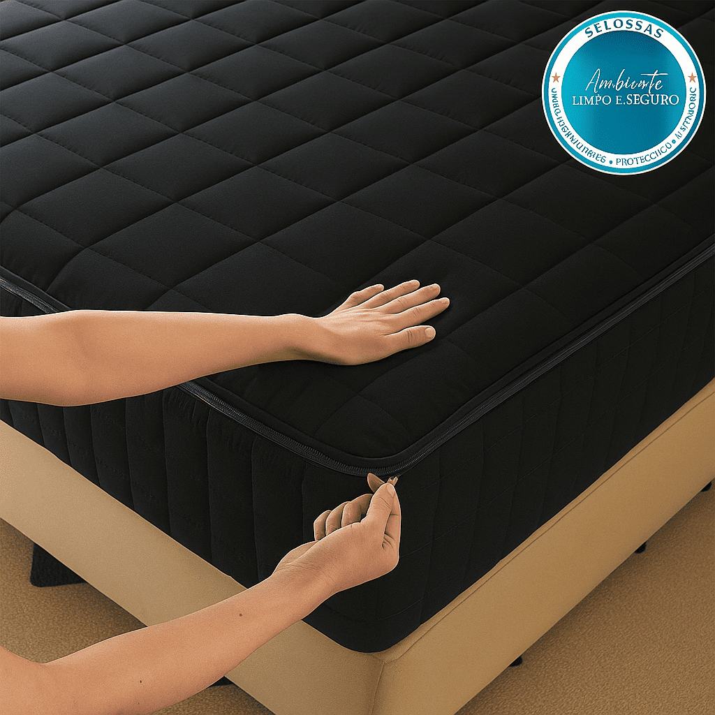 COMPRE 1 LEVE 2 - Capa Protetora de Colchão com Zíper - Modelo Premium - Impermeável - Algodão 1000 Fios - Brinde na Compra