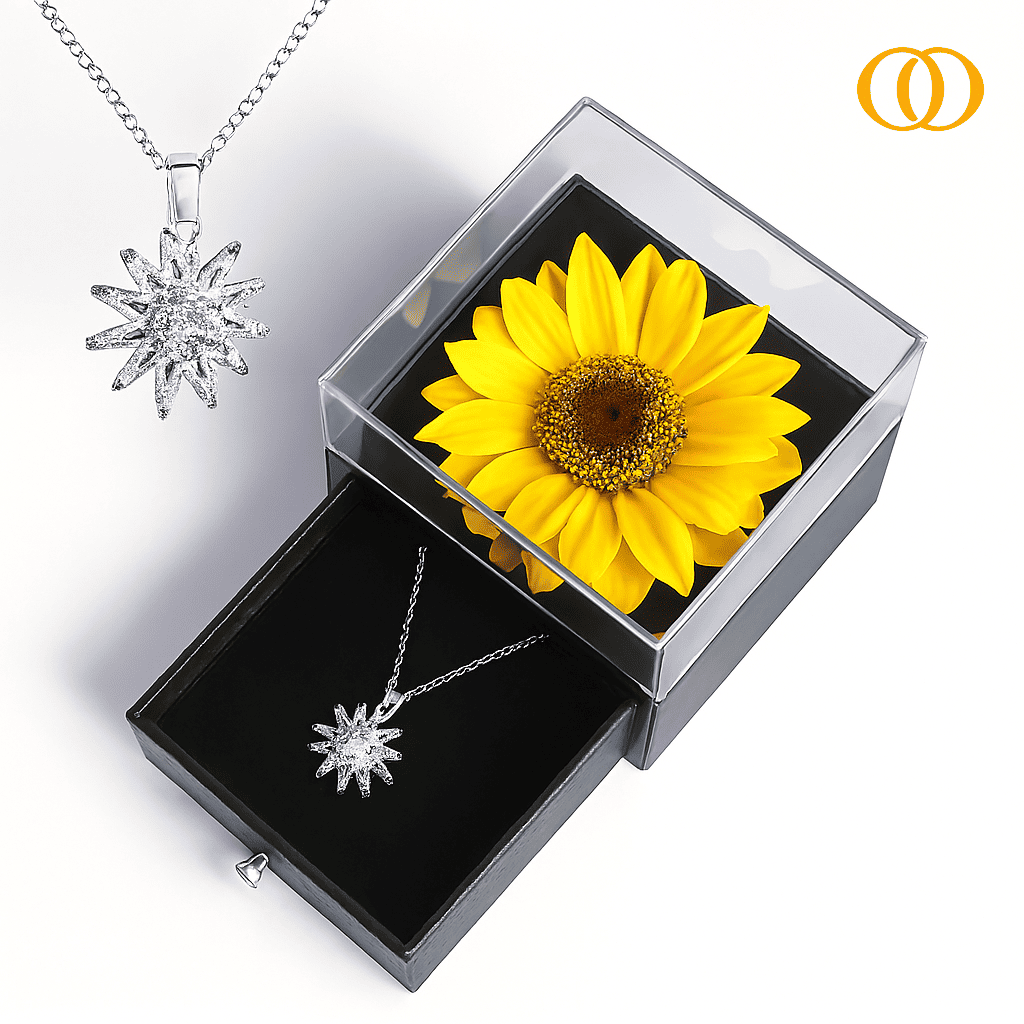 Girassol Real – Conjunto Banhado a Ouro 18k - Embalagem Exclusiva